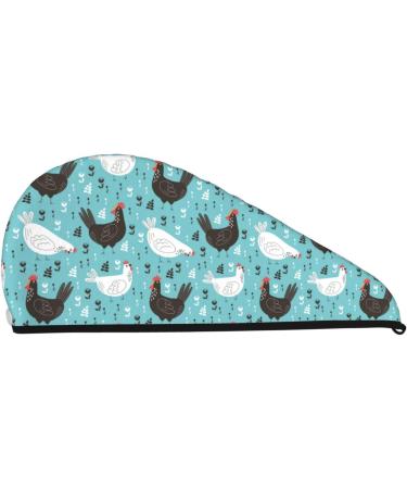 Lovely Roosters Microfiber Hair Towel - Soft Super Absorbent Coral Velvet Wrap for Long Curly & Thick Hair - Quick Drying Hair Cap for Women - Buy Online on GoSupps.com