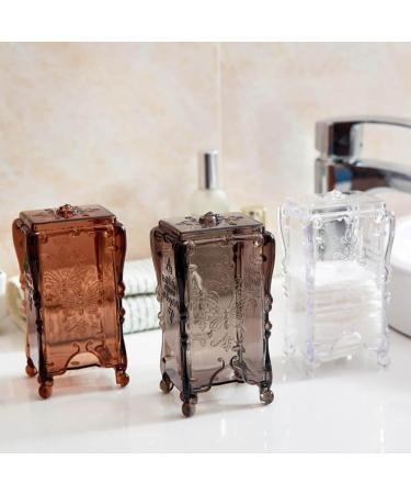 Milopon Wattepad Box - Acrylic Makeup Organizer with Lid for Cotton Pads - Stylish Coffee Storage Solution - Buy Online on GoSupps.com