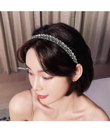 ANBALA Beaded Jeweled Headbands - Crystal Rhinestone Diamond Thin Hair Bling Sparkle Headbands for Women Girls (Black Silver Gold) - Buy Online on GoSupps.com