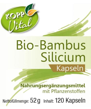 KOPP VITAL Bio-Bambus Silicium Capsules - 120 Organic Premium Capsules | Pharmacy Quality Silicon Supplement | International Shipping Available - Buy Online on GoSupps.com