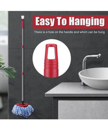 Red 4-Section Spin Mop Replacement Handle - 2.5-to-5 Foot Stick for Triangle Base EasyWring Mop - Floor Cleaning Refills Compatible - Buy Online on GoSupps.com