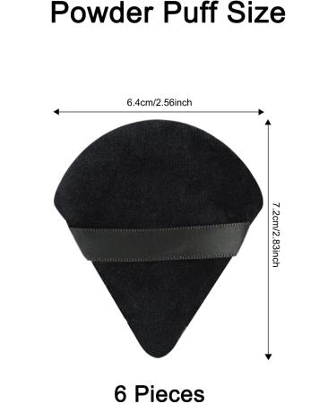 Velour Powder Puff Set for Contouring - 6pcs Black Triangle Makeup Puffs - Buy Online on GoSupps.com