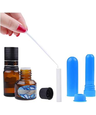 DHWEKU 8 Pieces Nasal Inhaler Tube for Essential Oil Reusable with 8 Pieces of Cotton Wicks Refillable Good Hygroscopicity (4 Colours) - Buy Online on GoSupps.com