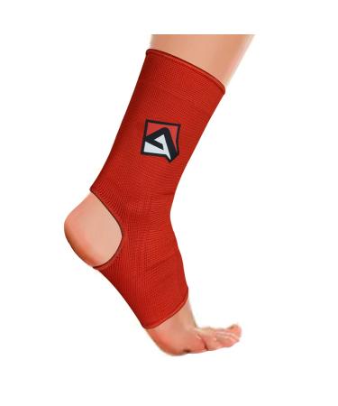 AQF MMA Ankle Support | Muay Thai Foot Brace Guard | Achilles Tendon Pain Relief | Red XL - Buy Online on GoSupps.com