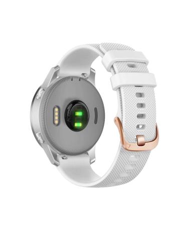 Abanen Silicone Watch Bands for Garmin Vivoactive 4S / Venu 2S / Vivomove 3S, Soft Sport 18mm Quick Release Waterproof Replacement Wristband Strap for Fossil Women's Gen 6 / Gen 5E White