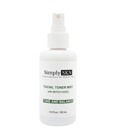 Facial Toner Mist with Witch Hazel - Soothing and Exfoliating Daily Toner to Balance and Even Skin Tone - Prepare Skin for Moisture Absorption - 3.3 Fl. Oz.