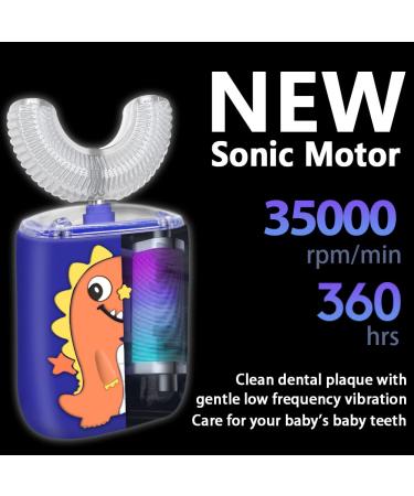 Kids Electric Dinosaur Toothbrush | Automatic & Rechargeable with Soft Bristles | Six Cleaning Modes | IPX7 Waterproof | Orange - Buy Online on GoSupps.com