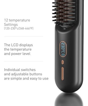 Buy MODESTY Portable Cordless Hair Straightener Brush - Mini Lightweight 60 Mins Battery 12 Temp Settings Anti-Scald - Ideal for International Shipping - Buy Online on GoSupps.com