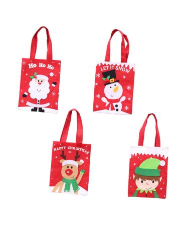 Healvian Tote Portable Christmas for Candies Cartoon Chocolate Pattern Santa Claus Party Bags Favors