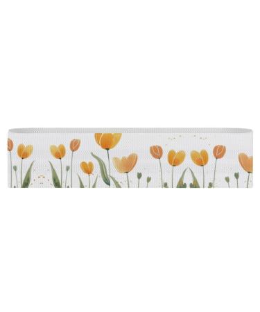 Resistance Bands Exercise Bands Tulips on The Grass Printed Elastic Band Leg Bands Resistance Fitness Bands Fabric Resistance Bands