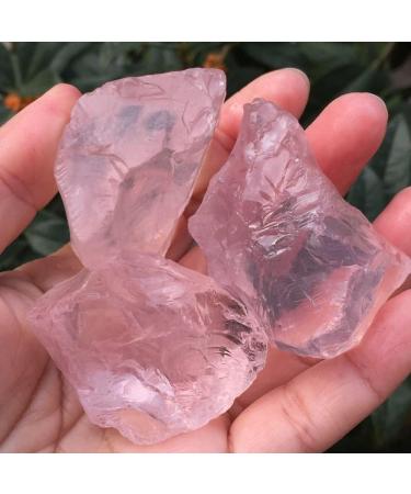 Natural Crystal Rough 3pcs Natural Pink Rose Quartz Crystal Rough Gemstone Specimen - Buy Online on GoSupps.com