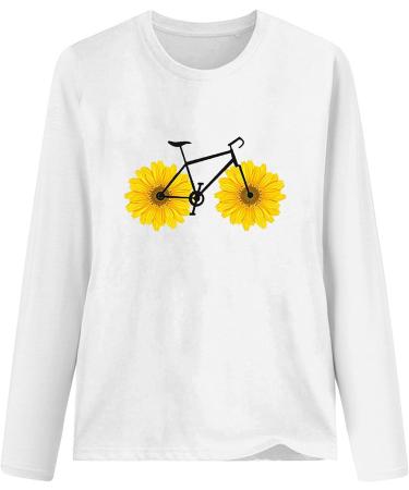 TsaChick Women's Oversized Sunflower Sweatshirt - Slim Fit Long Sleeve Shirt for Fall/Winter Clearance | S-XXL Custom Hoodie with Crew Neck - White 108 S - Buy Online on GoSupps.com