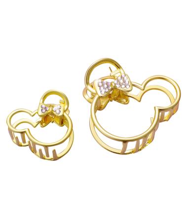 Mickey Mouse Vintage Metal Rhinestone Hair Claw Clips Large Size Imitation Diamonds Hair Jaw Clips Hair Clasps Accessories for Women Girls Adult Kids(2 Pcs)