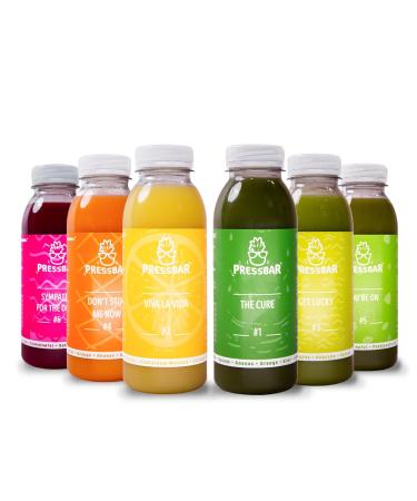 Pressable juice cure red |12 juices for 2 days cure |1.5 liters per day |High quality fruit & vegetables juices |Attention cooling goods cool immediately after receipt |Including one -way deposit 3.00 ( 12x0.25)