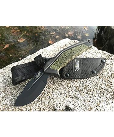 Camillus 19287 HT-8.5 Hunting Knife - 8.9cm Aus-8 Steel Blade with Ballistic Nylon Sheath | Durable GFN/TPE Handle | Black/Green | International Shipping Available - Buy Online on GoSupps.com