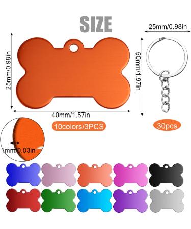 30-Pack Aluminum Dog Tags with Chains - Waterproof DIY Pet ID for Dogs & Cats | Designage - Buy Online on GoSupps.com