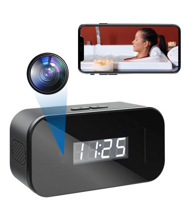Hidden Camera Spy Camera Mini Spy Camera 1080P Wireless Hidden WiFi Clock Camera,Hidden Nanny Cam with Night Vision,120 Ultra Wide Angle,Motion Detection,Hidden Cam,Surveillance Camera Full HD