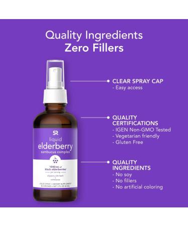 Sports Research Liquid Elderberry Sambucus Complex Spray - 1040 mg, 2 fl oz (60 ml) - Boost Immunity & Wellness - Buy Online on GoSupps.com