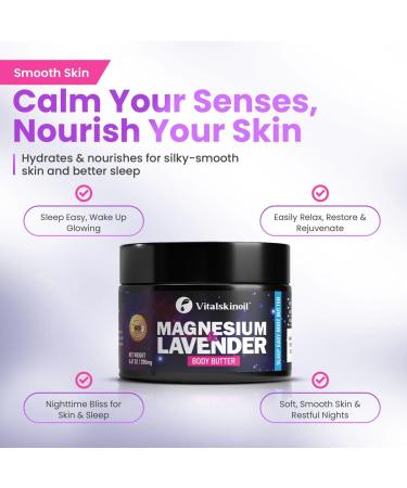 Magnesium lotion body cream for nighttime and bedtime tired legs soothing relief magnesium glycinate muscle butter 8.67 oz relaxation Sleep Easy Formula with lavender - Buy Online on GoSupps.com