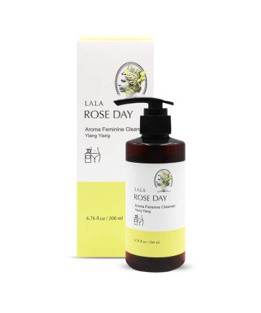 LALA ROSEDAY Inner Beauty Y-zone care Aroma Feminine pH4-5 Hypoallergenic Gel Cleanser 200ml / 6.76 fl.oz. Rich foam Herbal extracts Natural oils (Ylang Ylang)