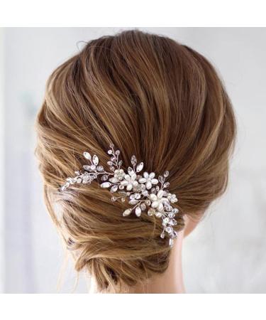 Jakawin Gold Flower Wedding Hair Comb | Bridal Hair Accessories for Women & Girls - HC034 - Buy Online on GoSupps.com