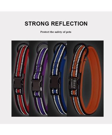 Dog Collar Personalised Dog Collars Custom Nylon Reflective Collars Adjustable Pet Collars with Name & Phone Number for Pets Cat Puppy Dogs(Purple M) Purple M - Buy Online on GoSupps.com