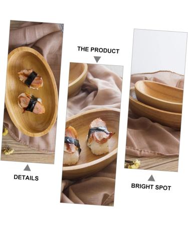 Zerodeko Boat Shaped Sushi Plate Wood Tray Wooden Tray Jewelry Tray Mini Foods Food Plate Dessert Plate Snack 20X11.5X4.5CM Assorted Color - Buy Online on GoSupps.com