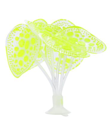 VOCOSTE Silicone Glowing Aquarium Simulation Coral with Suction Cup Yellow