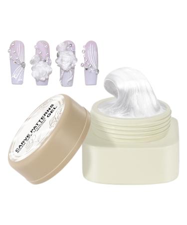 G n rique Solid Building Gel For Nails Carving Non-Sticky 3D Sculpture In White 5g Manicure Material For Sculpting Solid Nails Non Sticky 3D