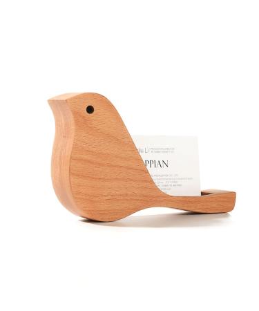 Business Card Holder Small Bird Card Wooden Business Card Case Creative Exhibition Male and Female Front Desk Horizontal Storage Rack Business Card Display Stand (Color : 1)