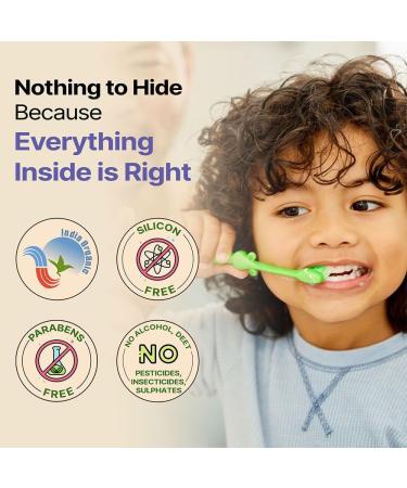 Herby_Angel Baby Toothpaste Berry Burst - Herbal Kids Oral Care Toothpaste with Neem Khadir & Meswak - Promotes Strong Teeth & Healthy Gums for Toddlers & Babies 12 Months & Above - 100 Gm - Buy Online on GoSupps.com