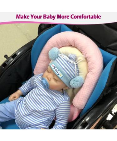 KAKIBLIN 2-in-1 Baby Head Support - Soft Infant Head & Body Support for Car Seat & Stroller, Light Pink - Buy Online on GoSupps.com