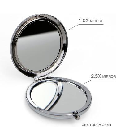 Mother of Pearl Compact Mirror with Magnification | Dual-Sided Travel Makeup Mirror with Floral Design | Traditional Korean Painting | Portable Handheld Mirror - Buy Online on GoSupps.com