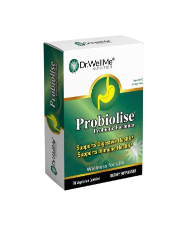 DR WELLME NUTRITION Probiolise Probiotic Capsules | Digestive Balance & Gut Flora | Prebiotic Enriched Formula | Bloating & Gas | Wellness Health | Vegetarian Gluten Free