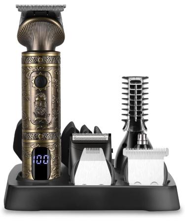 Scttomon 7-in-1 Beard Trimmer Kit - Professional Zero Gapped T-Blade, Electric Shaver, Nose & Body Trimmer for Men - Cordless Grooming Kit - Buy Online on GoSupps.com