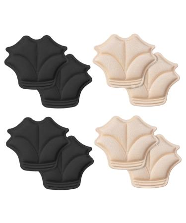 Didiseaon 4 Pairs Anti-Drop Half Size Mat Heel Protectors Heel Pads for Boots Heel Accessory Non- Slip Heel Pad Black Heel Urethra Sandals Women's Replaceable Sponge Adhesive