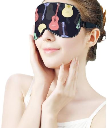 Multicolored Guitars Sleep Mask - Adjustable Strap, Blocks Light - for Men and Women - Buy Online on GoSupps.com