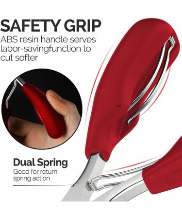Pedicure Nail Clippers Professional Thick Toenail Clippers and Ingrown Nail Clippers for Men and Seniors Pedicure Clippers Toenail Clippers Heavy Duty Nail Clippers for Thick Toenails Professional Pointed (Red) - Buy Online on GoSupps.com