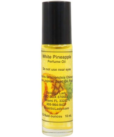 Eclectic Lady White Pineapple Perfume Oil 0.3 Oz Portable Roll-On Fragrance with Long-Lasting Scent Delightful Essential Oils and Jojoba Oil for Daily Use 0.3 Fl Oz (Pack of 1)
