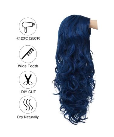 Shop Blue Long Wavy Wigs for Women | Synthetic Curly Heat Resistant Costume Wigs for Halloween Parties - Buy Online on GoSupps.com