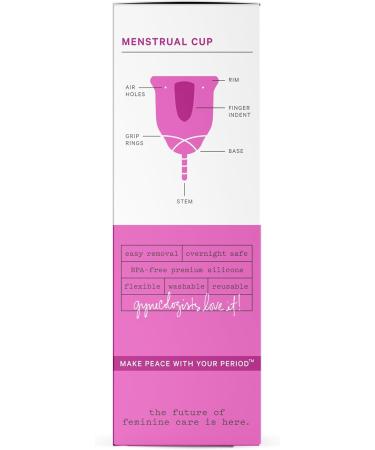 The Honey Pot Company Menstrual Cup - Hypoallergenic Medical Grade Silicone Reusable & Washable | Natural Feminine Hygiene Products Size 1 - Buy Online on GoSupps.com