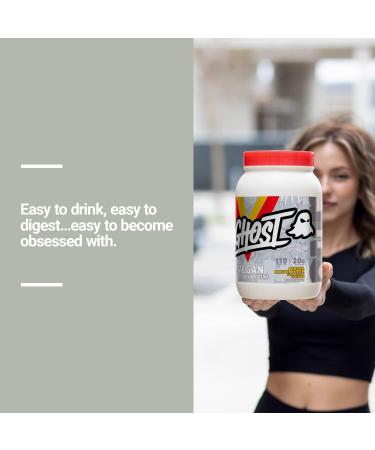 GHOST Vegan Protein Powder - 2lb 20g of Protein - Plant-Based Pea & Organic Pumpkin Protein - Post Workout & Nutrition Shakes Smoothies & Baking - Soy & Gluten-Free (Banana Pancake Batter) - Buy Online on GoSupps.com