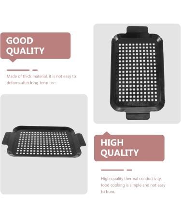 Yalych Enamel Grill Pan Nonstick Grill Pan BBQ Grill Plate Trays Skillet Griddle Pan for Indoor Outdoor Camping Stove for Vegetables Fish Meat Frying pan Black - Buy Online on GoSupps.com