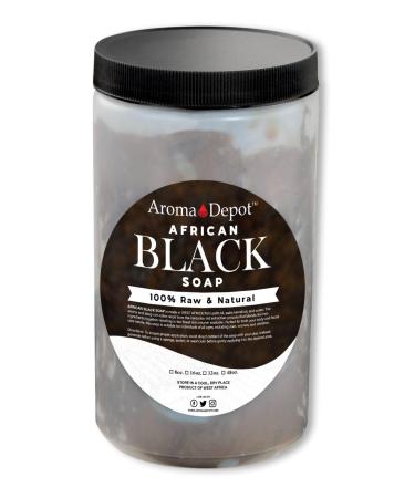 African Black Soap Paste 32 oz 100% Natural Raw soap for Acne Eczema Psoriasis and Dry Skin Scar Removal Face And Body Wash. Handmade imported from Ghana