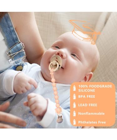 Baby Silicone Pacifier Clip Holder 4 Pack - Soft & Durable - Suitable for All Pacifiers - Teething Toys - White Grey Green Off-White - Buy Online on GoSupps.com