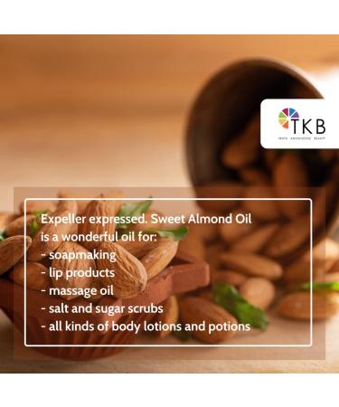 TKB Sweet Almond Oil - Ideal for Soapmaking Lip Care Massage Scrubs & Lotions - Made in USA (8 fl oz - Buy Online on GoSupps.com