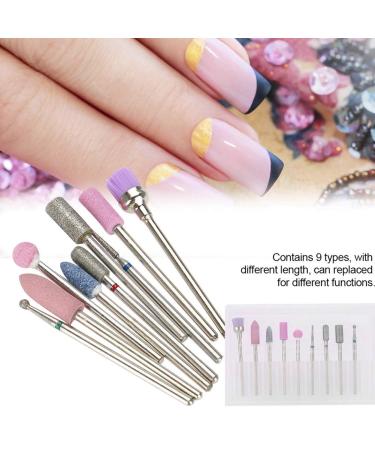 Nail Art Tools | Grinding Head Nail Drill Bit Set - 9pcs for Acrylic Nails | Perfect for DIY Nail Art and Salon Use - Buy Online on GoSupps.com