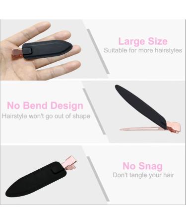 Ainiya Large No Bend Hair Clip 3.2 Inch - Set of 8 Black Alligator Clips for Creaseless Hair Styling and Makeup Application - Buy Online on GoSupps.com