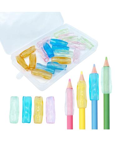 TSHAOUN 20 pieces of pen owners Children Silicon Grips Abbey holder ergonomic writing aid with storage box for writing training and writing correction for children preschool children multicolored