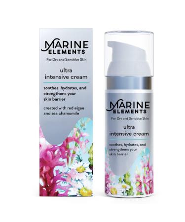 Marine Elements Intensive Face Cream 50ml Night and Day Moisturizer 24hr Relief from the Signs of Dry Skin: Itchy Red Cracked Sensitive Dehydrated Skin. With Red Algae Fragrance Free
